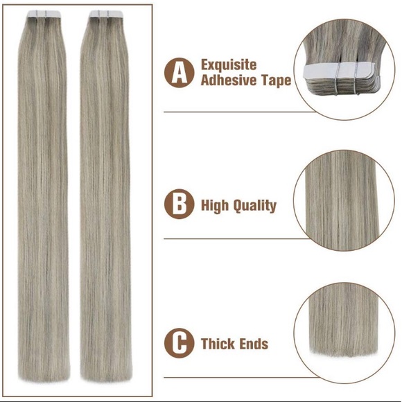✨ 22” #60 GRAY HUMAN HAIR TAPE INS
1 PACK main image 5